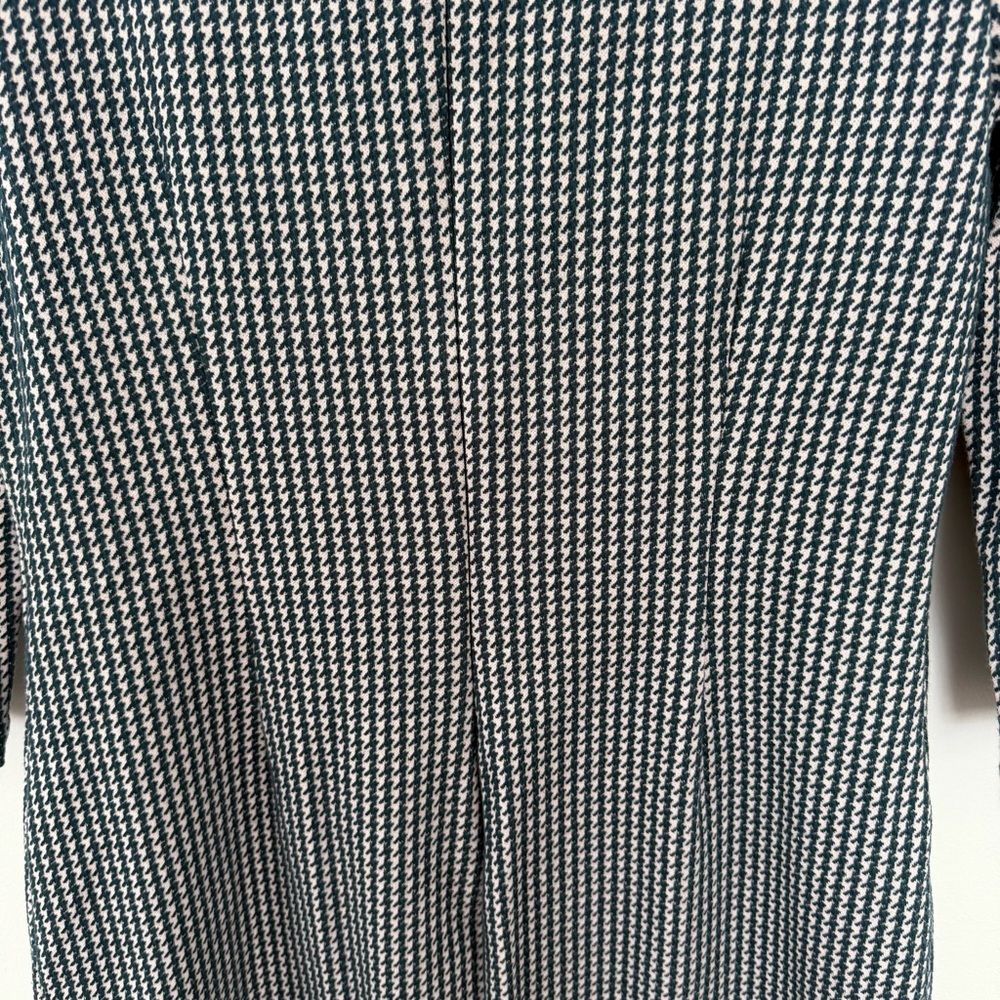 Boden Pink Green Houndstooth Jacquard Dress Pockets Career 3/4 SLV Cotton Knee 6 - Picture 11 of 16